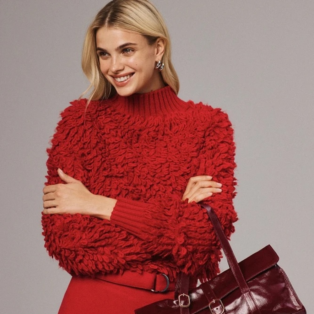 Maeve Callahan Mock-Neck Loop-Stitch Sweater Anthropologie NEW w/out tags